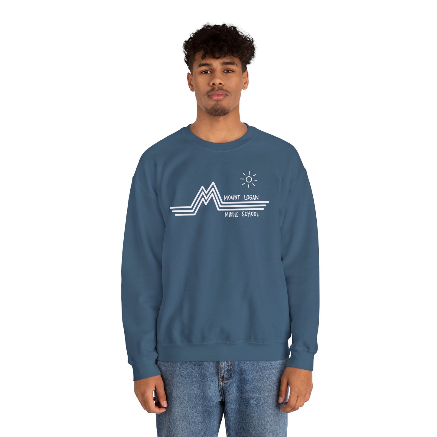 Retro Line - Mountain Logan Middle Crewneck Sweatshirt (White Logo)