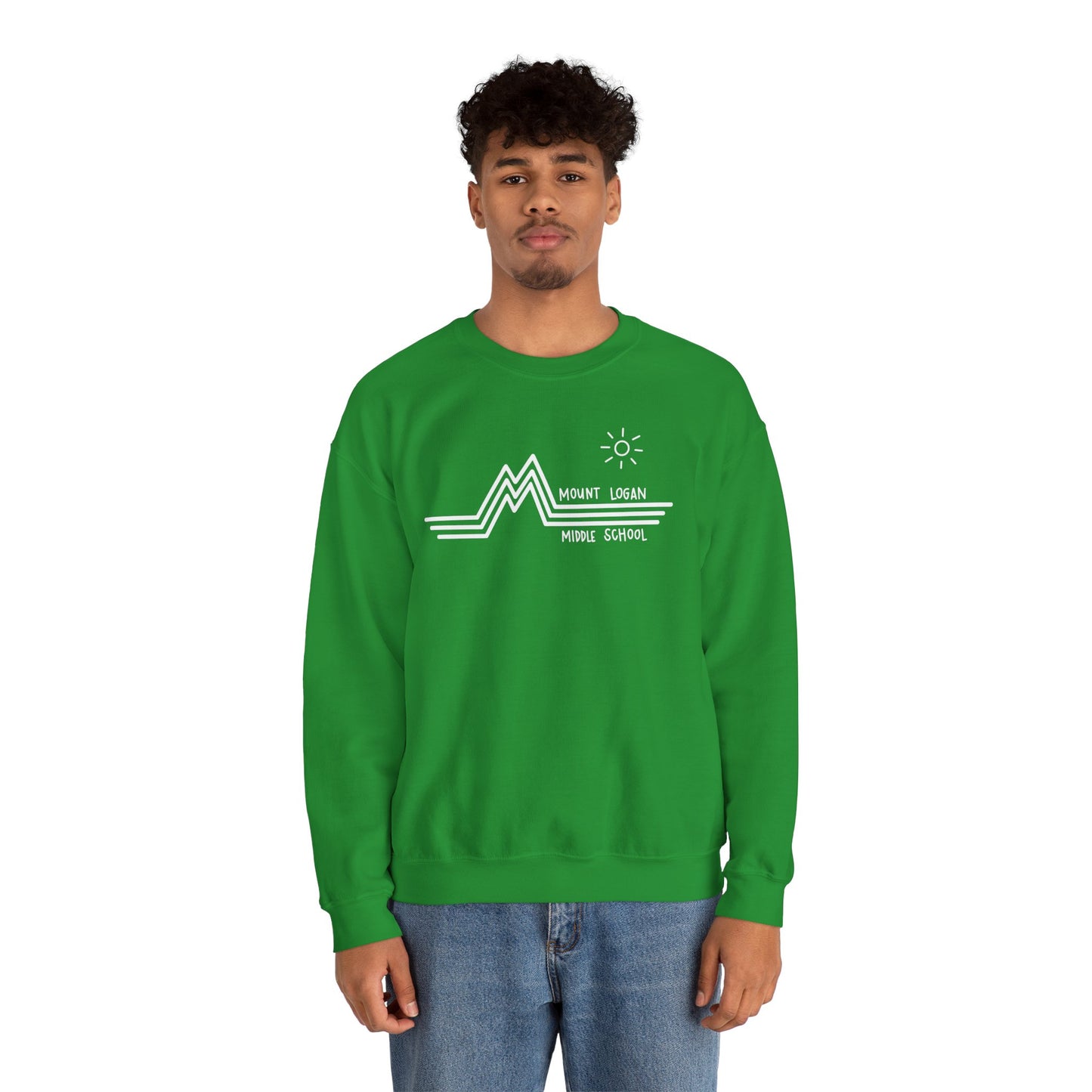 Retro Line - Mountain Logan Middle Crewneck Sweatshirt (White Logo)