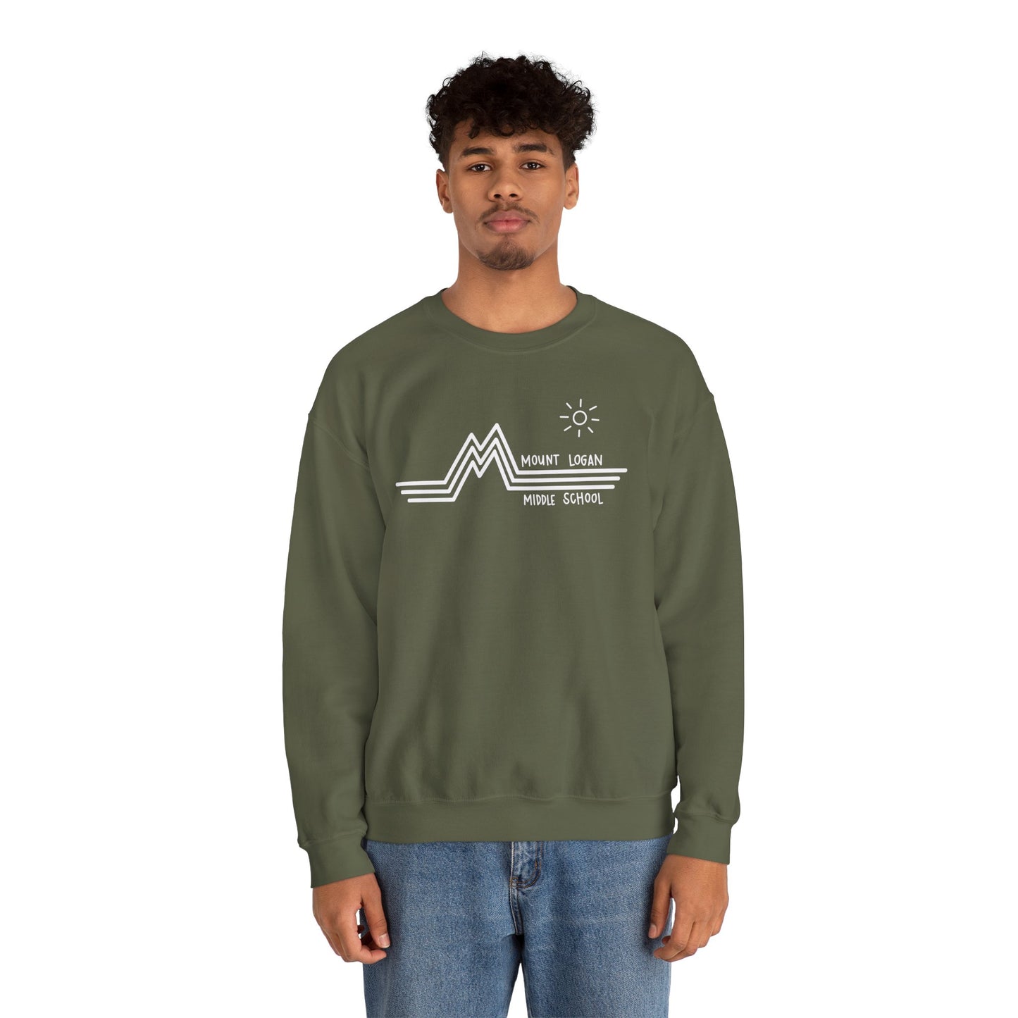 Retro Line - Mountain Logan Middle Crewneck Sweatshirt (White Logo)