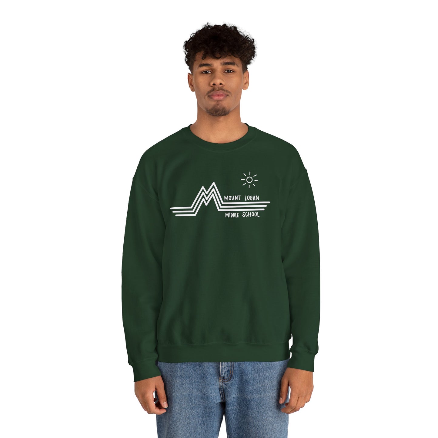 Retro Line - Mountain Logan Middle Crewneck Sweatshirt (White Logo)