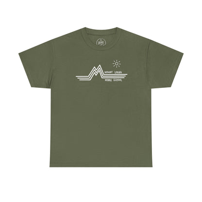 Retro Line Mount Logan Middle T-Shirt - (White Logo)