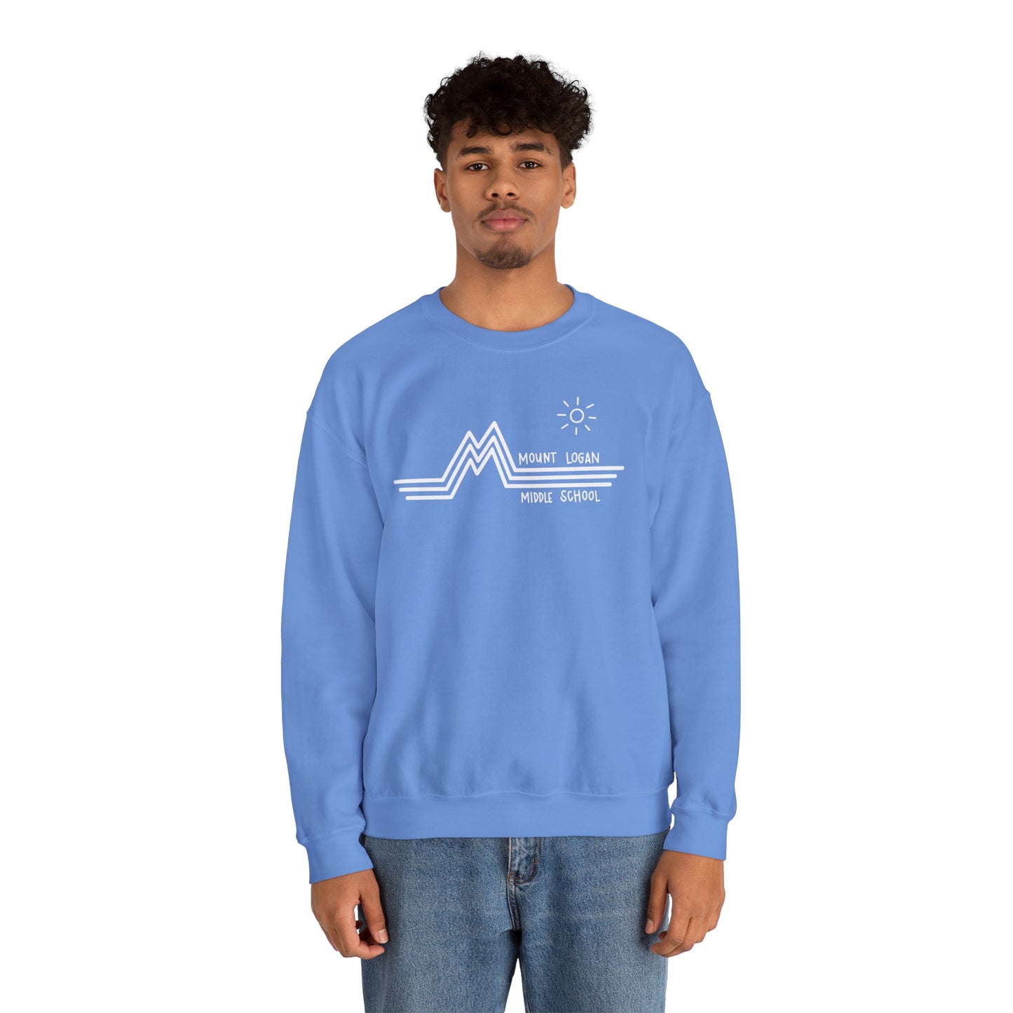 Retro Line - Mountain Logan Middle Crewneck Sweatshirt (White Logo)
