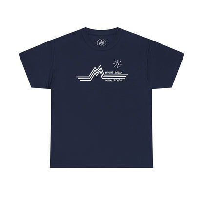 Retro Line Mount Logan Middle T-Shirt - (White Logo)