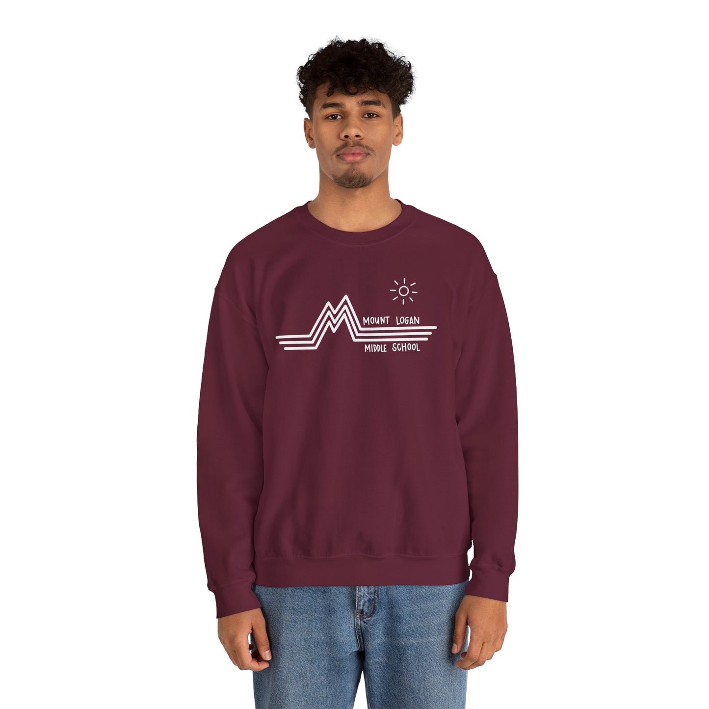Retro Line - Mountain Logan Middle Crewneck Sweatshirt (White Logo)