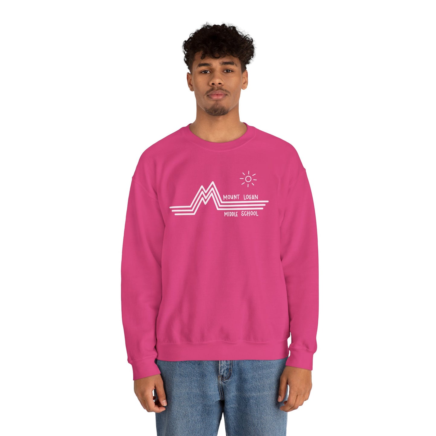 Retro Line - Mountain Logan Middle Crewneck Sweatshirt (White Logo)
