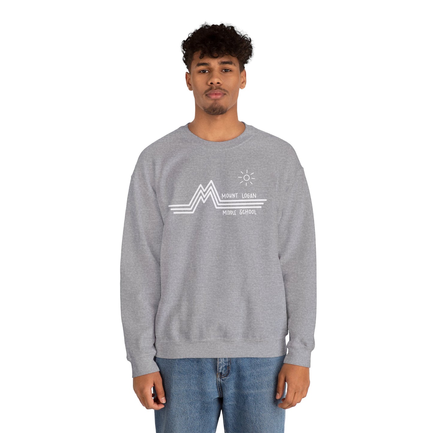 Retro Line - Mountain Logan Middle Crewneck Sweatshirt (White Logo)
