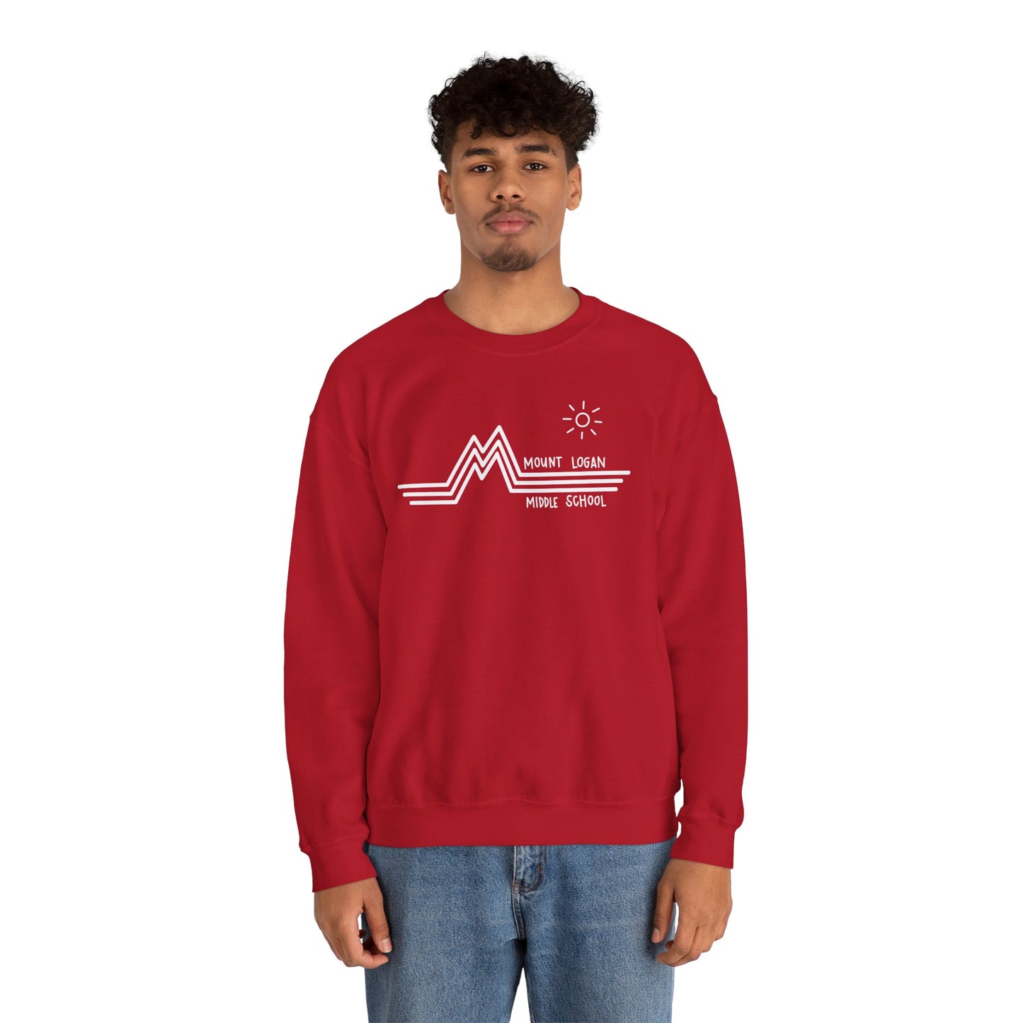 Retro Line - Mountain Logan Middle Crewneck Sweatshirt (White Logo)