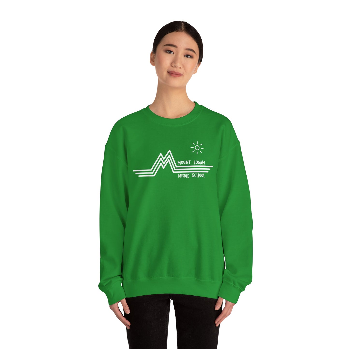 Retro Line - Mountain Logan Middle Crewneck Sweatshirt (White Logo)