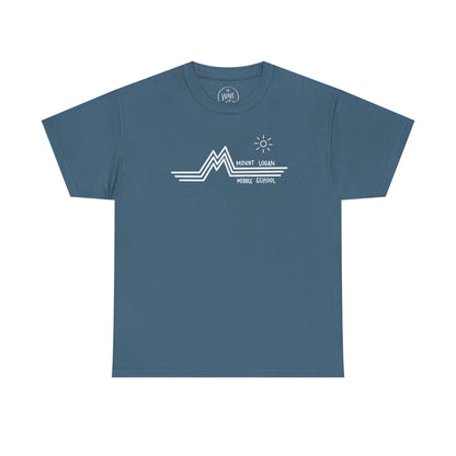 Retro Line Mount Logan Middle T-Shirt - (White Logo)