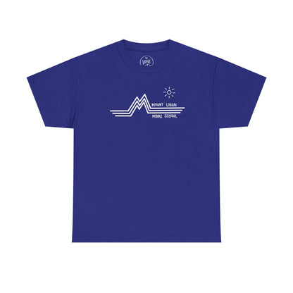 Retro Line Mount Logan Middle T-Shirt - (White Logo)