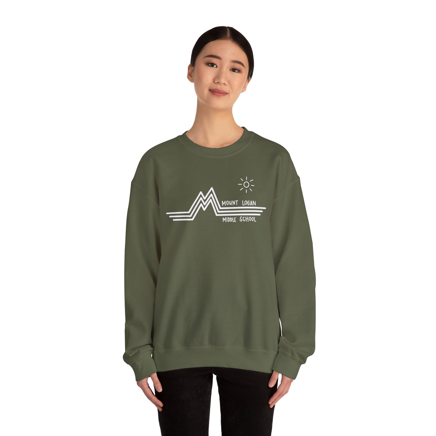 Retro Line - Mountain Logan Middle Crewneck Sweatshirt (White Logo)