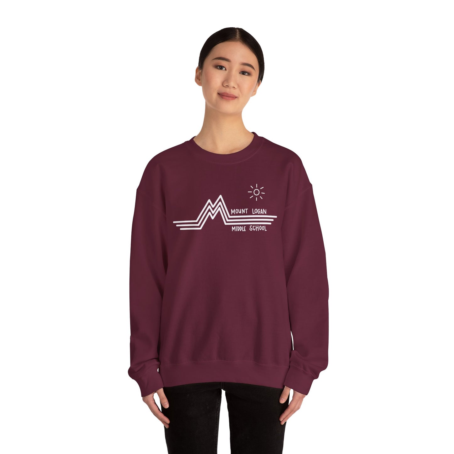 Retro Line - Mountain Logan Middle Crewneck Sweatshirt (White Logo)