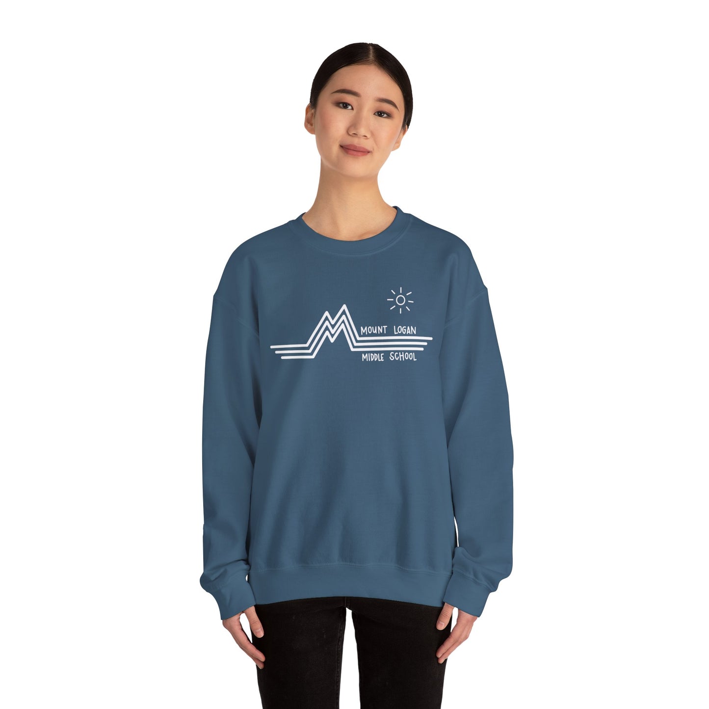 Retro Line - Mountain Logan Middle Crewneck Sweatshirt (White Logo)