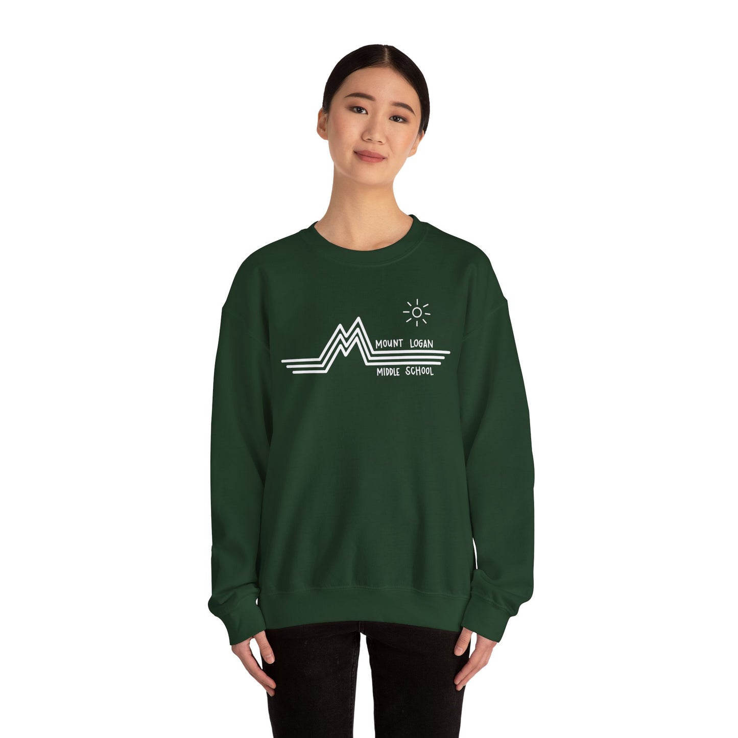 Retro Line - Mountain Logan Middle Crewneck Sweatshirt (White Logo)