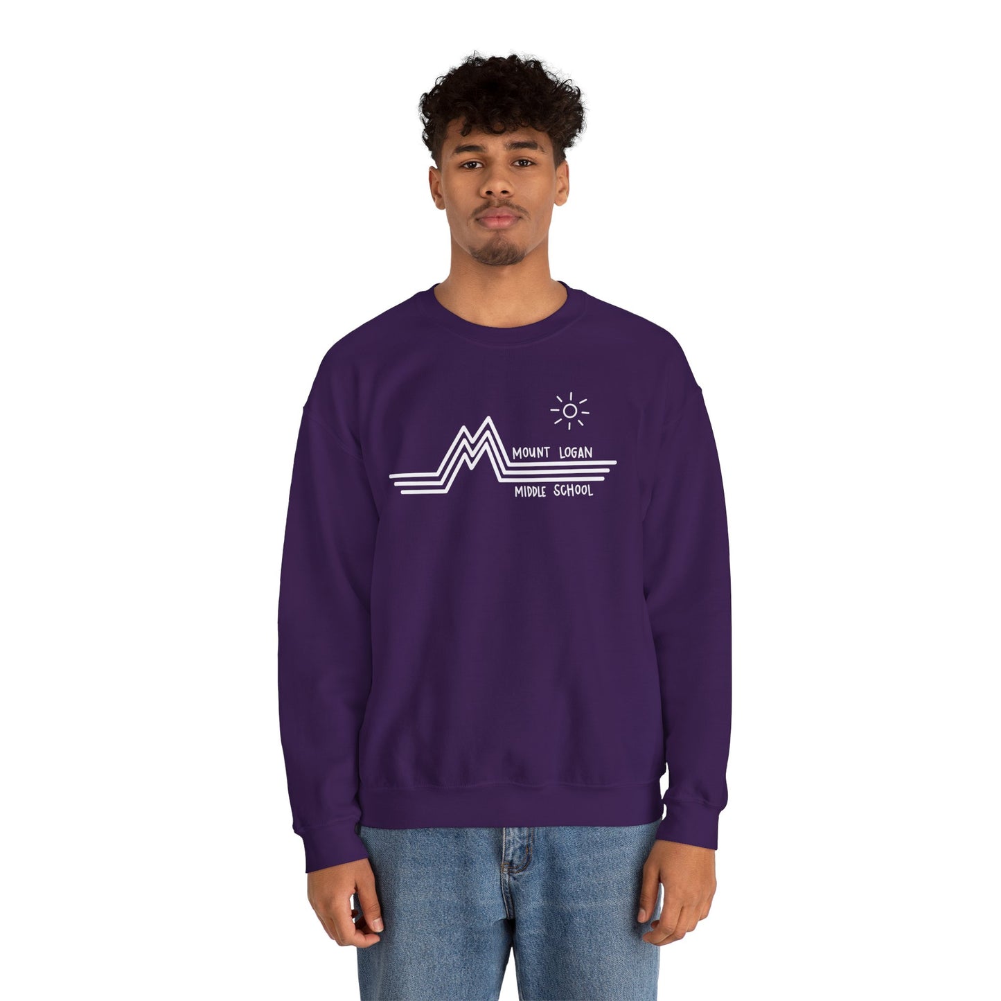 Retro Line - Mountain Logan Middle Crewneck Sweatshirt (White Logo)