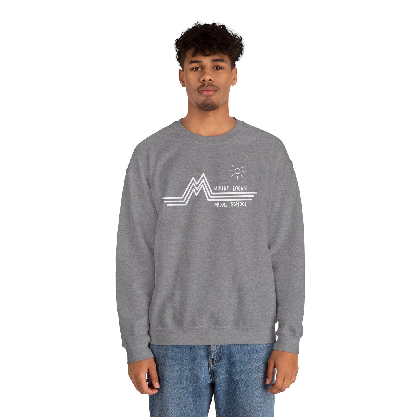 Retro Line - Mountain Logan Middle Crewneck Sweatshirt (White Logo)