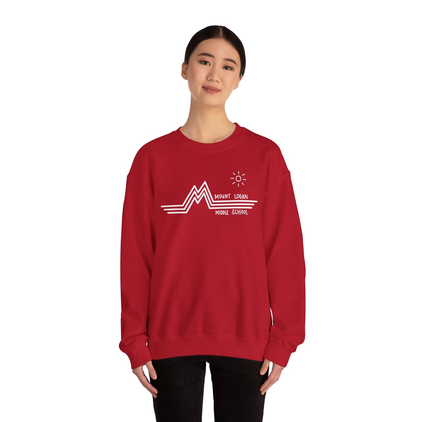 Retro Line - Mountain Logan Middle Crewneck Sweatshirt (White Logo)