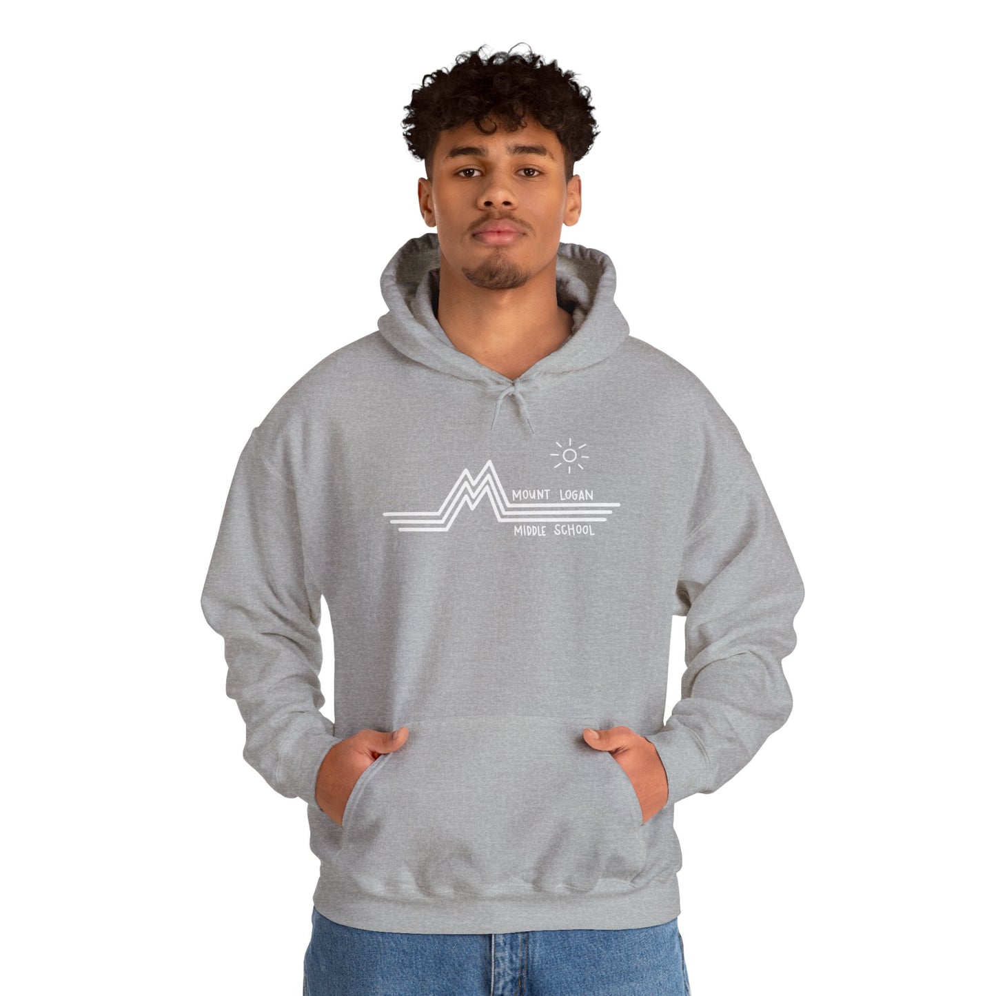 Retro Line - Mountain Logan Middle Hoodie (White Logo)